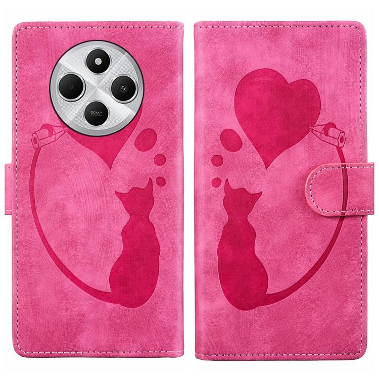 Pen Heart Cat Embossed Leather Phone Case, For Xiaomi 15T Pro 5G, For Xiaomi 15T 5G, For Xiaomi Poco C75, For Xiaomi 14T Pro, For Xiaomi 14T