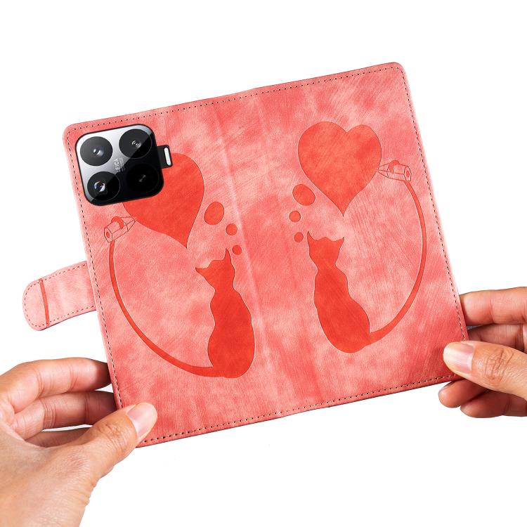 Pen Heart Cat Embossed Leather Phone Case, For Xiaomi 15T Pro 5G, For Xiaomi 15T 5G, For Xiaomi Poco C75, For Xiaomi 14T Pro, For Xiaomi 14T