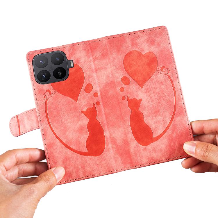 Pen Heart Cat Embossed Leather Phone Case, For Xiaomi 17T Pro 5G, For Xiaomi 17T 5G, For Xiaomi 15T Pro 5G, For Xiaomi 15T 5G, For Xiaomi Poco C75, For Xiaomi 14T Pro, For Xiaomi 14T