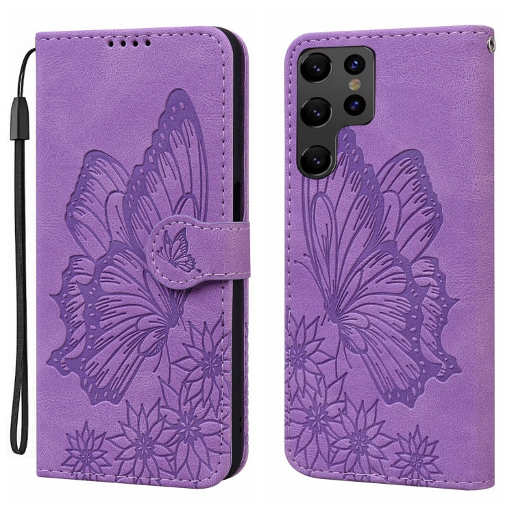Retro Skin Feel Butterflies Embossing Horizontal Flip Leather Phone Case, For Samsung Galaxy S26+ 5G, For Samsung Galaxy S26 Ultra 5G, For Samsung Galaxy S26 5G, For Samsung Galaxy S25 FE 5G, For Samsung Galaxy S25 5G, For Samsung Galaxy S25+ 5G       ...