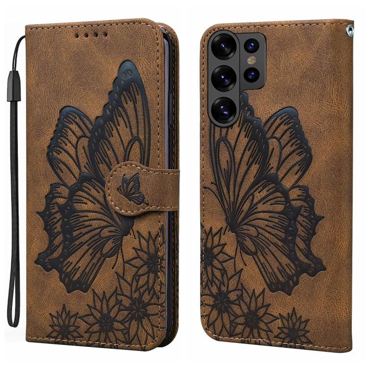 Retro Skin Feel Butterflies Embossing Horizontal Flip Leather Phone Case, For Galaxy S26 FE 5G, For Samsung Galaxy S26+ 5G, For Samsung Galaxy S26 Ultra 5G, For Samsung Galaxy S26 5G, For Samsung Galaxy S25 FE 5G, For Samsung Galaxy S25 5G             ...