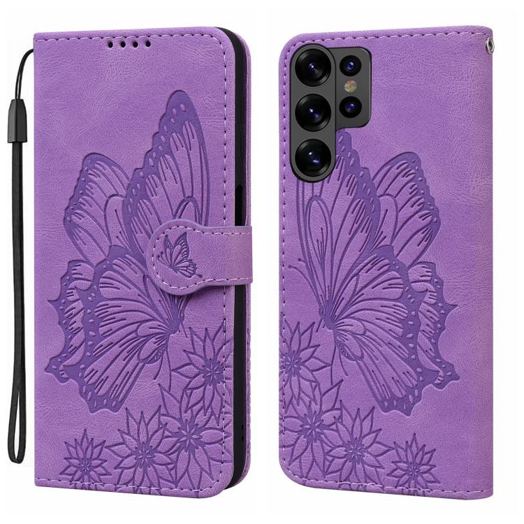 Retro Skin Feel Butterflies Embossing Horizontal Flip Leather Phone Case, For Galaxy S26 FE 5G, For Samsung Galaxy S26+ 5G, For Samsung Galaxy S26 Ultra 5G, For Samsung Galaxy S26 5G, For Samsung Galaxy S25 FE 5G, For Samsung Galaxy S25 5G             ...