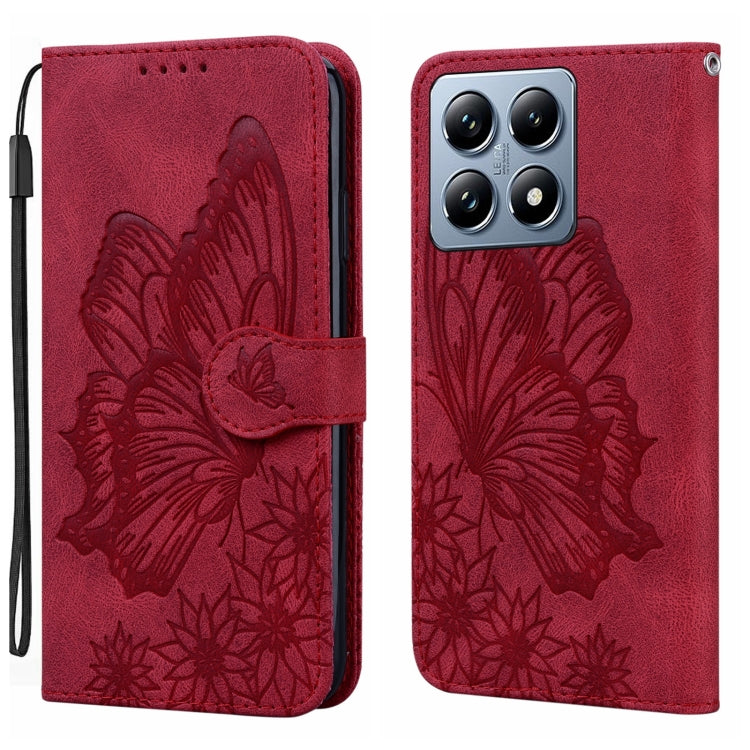 Retro Skin Feel Butterflies Embossing Horizontal Flip Leather Phone Case, For Xiaomi 15T Pro 5G, For Xiaomi 15T 5G, For Xiaomi Poco C75, For Xiaomi 14T Pro, For Xiaomi 14T
