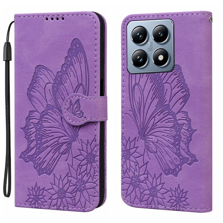 Retro Skin Feel Butterflies Embossing Horizontal Flip Leather Phone Case, For Xiaomi 15T Pro 5G, For Xiaomi 15T 5G, For Xiaomi Poco C75, For Xiaomi 14T Pro, For Xiaomi 14T