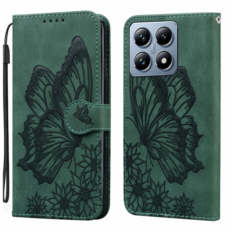 Retro Skin Feel Butterflies Embossing Horizontal Flip Leather Phone Case, For Xiaomi 15T Pro 5G, For Xiaomi 15T 5G, For Xiaomi Poco C75, For Xiaomi 14T Pro, For Xiaomi 14T