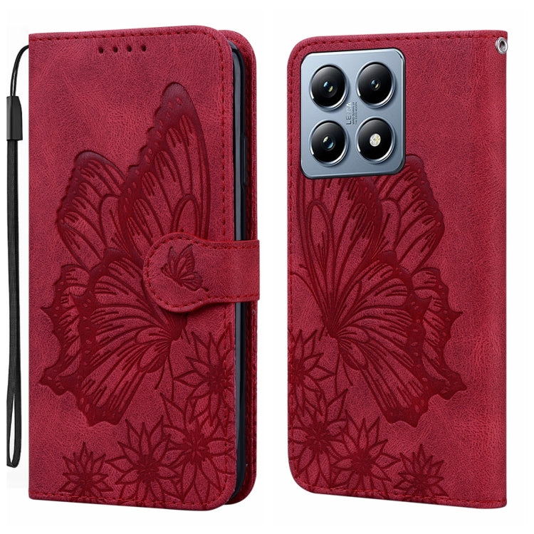 Retro Skin Feel Butterflies Embossing Horizontal Flip Leather Phone Case, For Xiaomi 15T Pro 5G, For Xiaomi 15T 5G, For Xiaomi Poco C75, For Xiaomi 14T Pro, For Xiaomi 14T