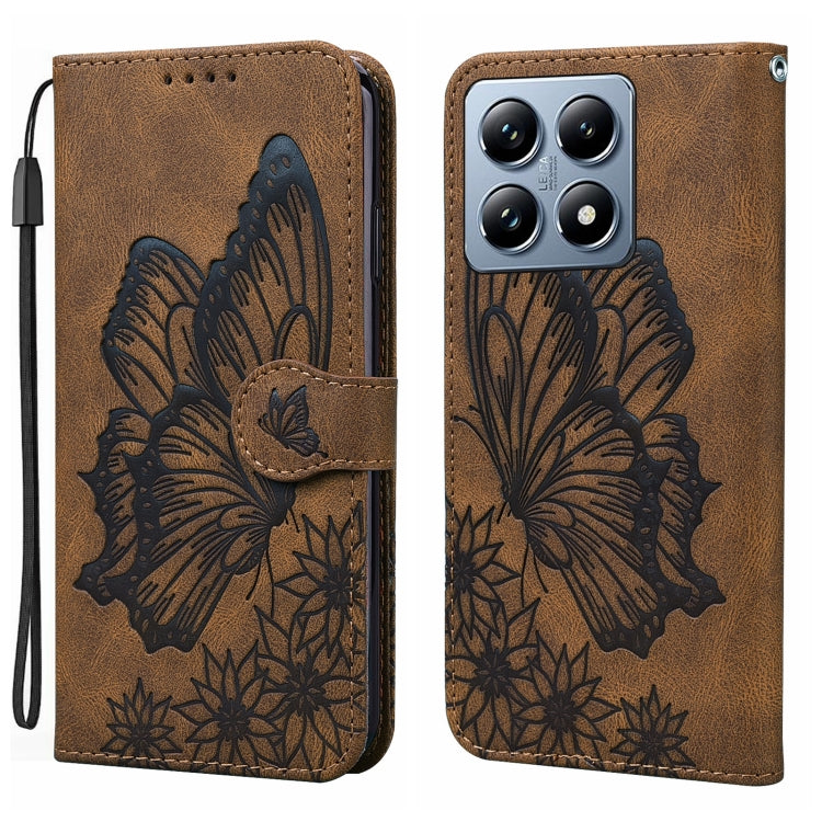 Retro Skin Feel Butterflies Embossing Horizontal Flip Leather Phone Case, For Xiaomi 15T Pro 5G, For Xiaomi 15T 5G, For Xiaomi Poco C75, For Xiaomi 14T Pro, For Xiaomi 14T