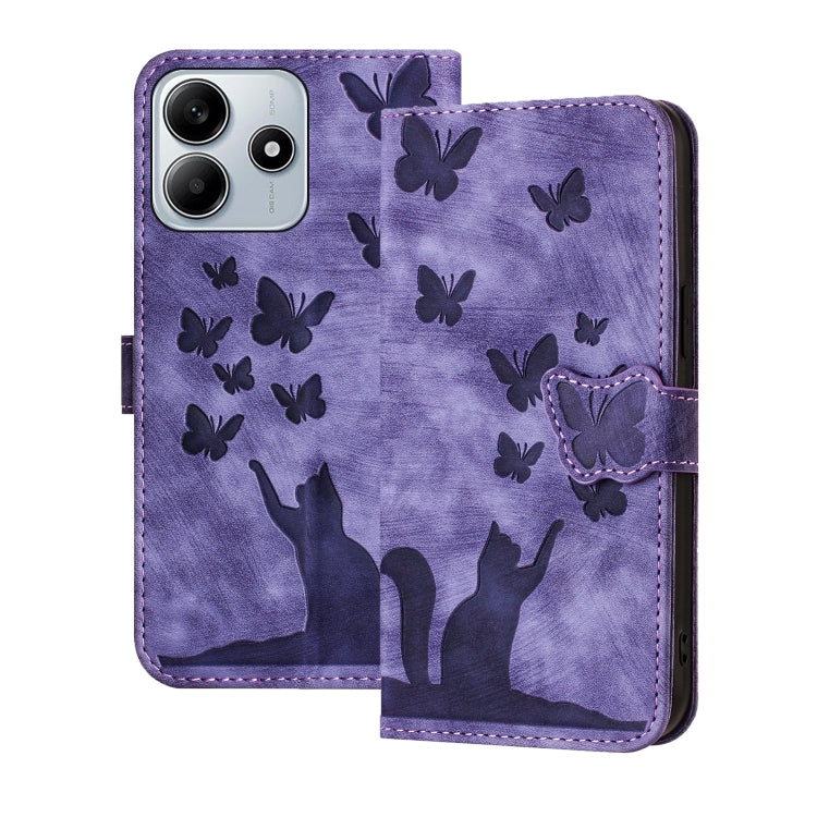 Butterfly Cat Embossing Flip Leather Phone Case, For Redmi Note 15 Pro+ 5G Global 163.3mm, For Redmi Note 15 4G / 5G Global 164mm, For Redmi Note 15 Pro 4G Global 163.2mm, For Redmi Note 15 Pro 5G Global 163.6mm, For Redmi 15C 5G / 4G EU 173mm         ...