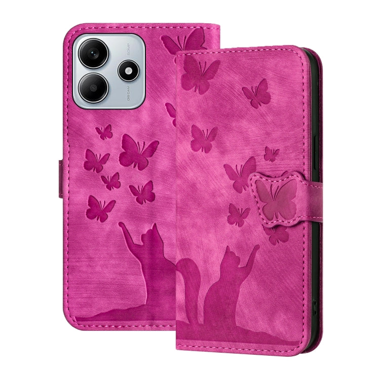 Butterfly Cat Embossing Flip Leather Phone Case, For Redmi Note 15 Pro+ 5G Global 163.3mm, For Redmi Note 15 4G / 5G Global 164mm, For Redmi Note 15 Pro 4G Global 163.2mm, For Redmi Note 15 Pro 5G Global 163.6mm, For Redmi 15C 5G / 4G EU 173mm         ...