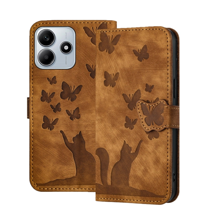 Butterfly Cat Embossing Flip Leather Phone Case, For Redmi Note 15 Pro+ 5G Global 163.3mm, For Redmi Note 15 4G / 5G Global 164mm, For Redmi Note 15 Pro 4G Global 163.2mm, For Redmi Note 15 Pro 5G Global 163.6mm, For Redmi 15C 5G / 4G EU 173mm         ...