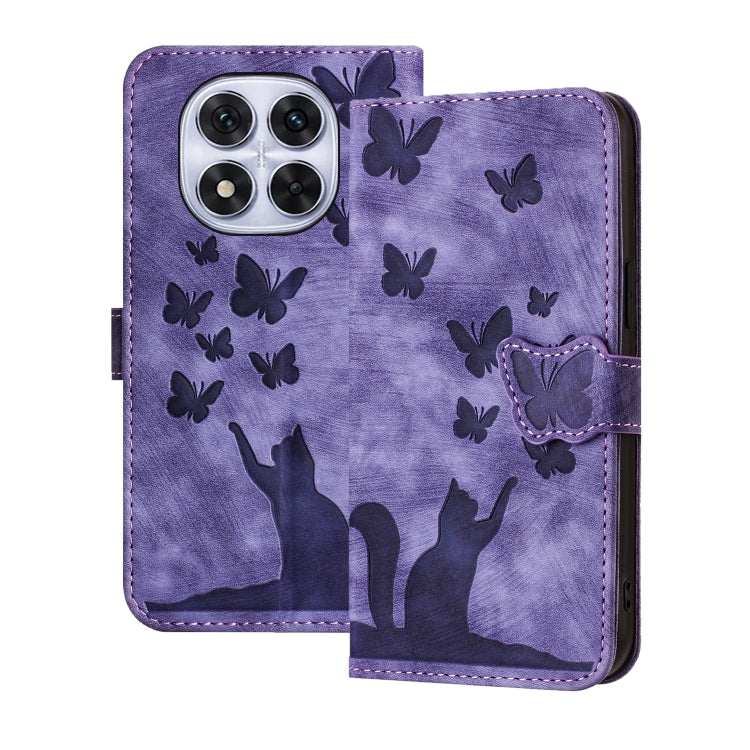 Butterfly Cat Embossing Flip Leather Phone Case, For Redmi Note 14 Pro 5G, For Redmi 14C 4G