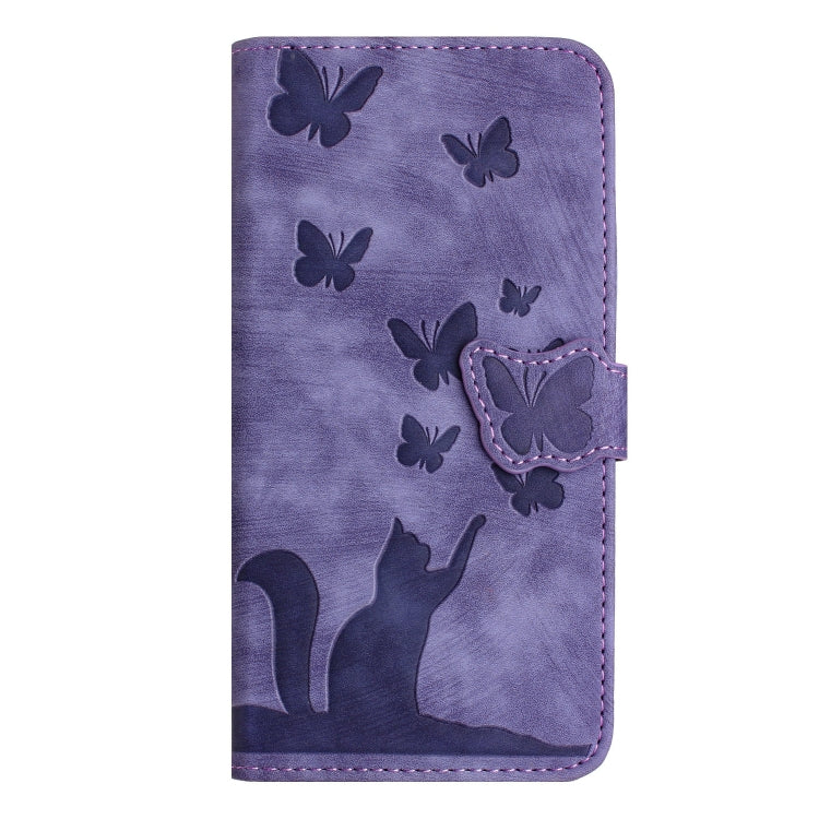Butterfly Cat Embossing Flip Leather Phone Case, For Redmi Note 14 Pro 5G, For Redmi 14C 4G