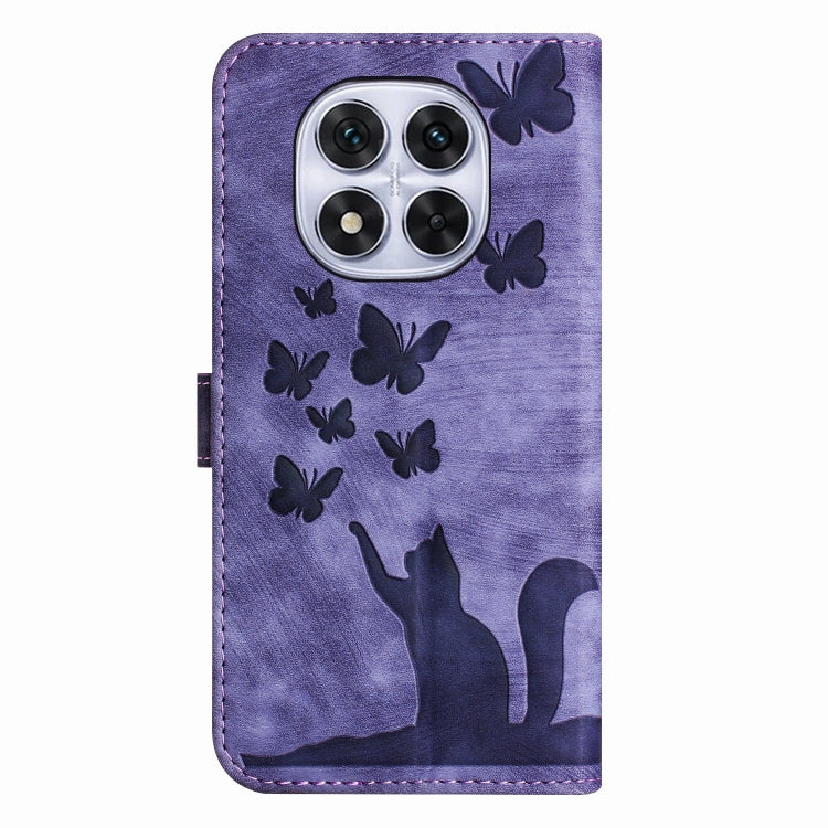 Butterfly Cat Embossing Flip Leather Phone Case, For Redmi Note 14 Pro 5G, For Redmi 14C 4G