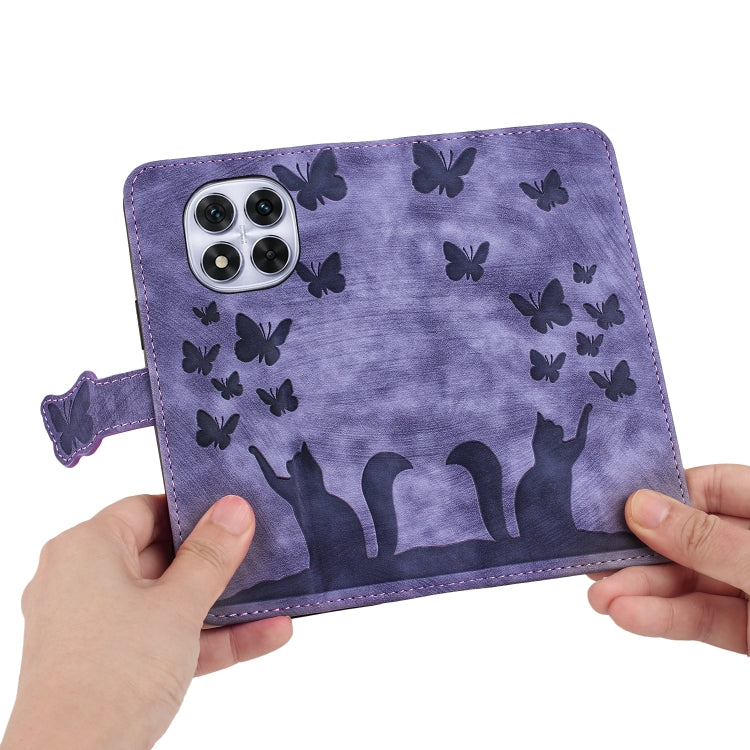 Butterfly Cat Embossing Flip Leather Phone Case, For Redmi Note 14 Pro 5G, For Redmi 14C 4G