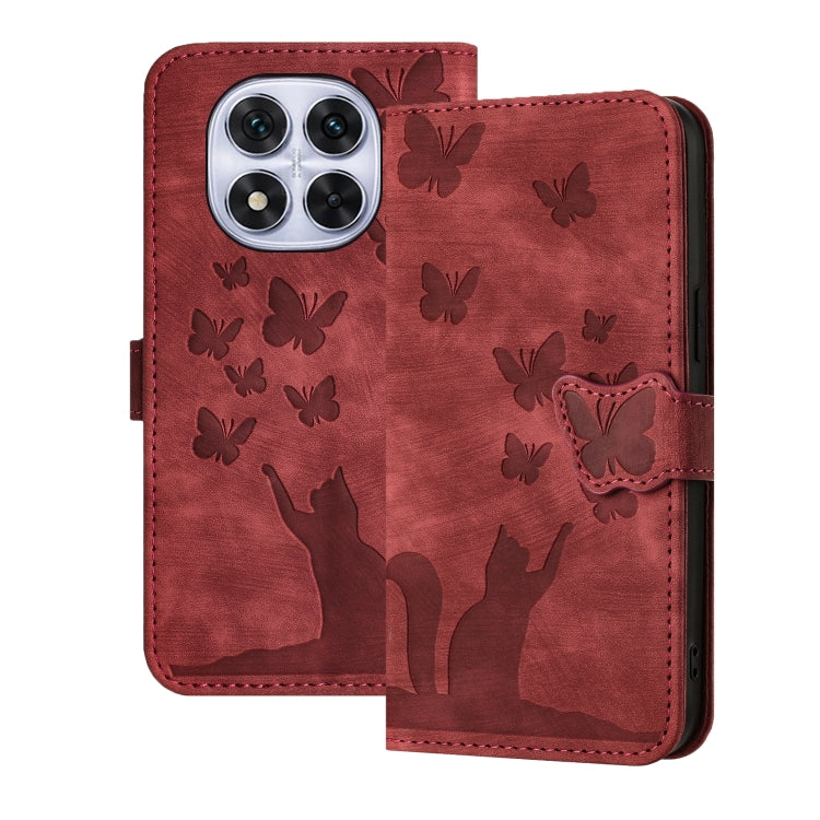Butterfly Cat Embossing Flip Leather Phone Case, For Redmi Note 14 Pro 5G, For Redmi 14C 4G
