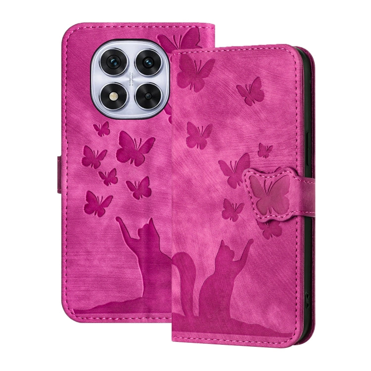 Butterfly Cat Embossing Flip Leather Phone Case, For Redmi Note 14 Pro 5G, For Redmi 14C 4G