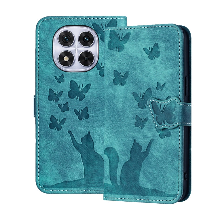 Butterfly Cat Embossing Flip Leather Phone Case, For Redmi Note 14 Pro 5G, For Redmi 14C 4G