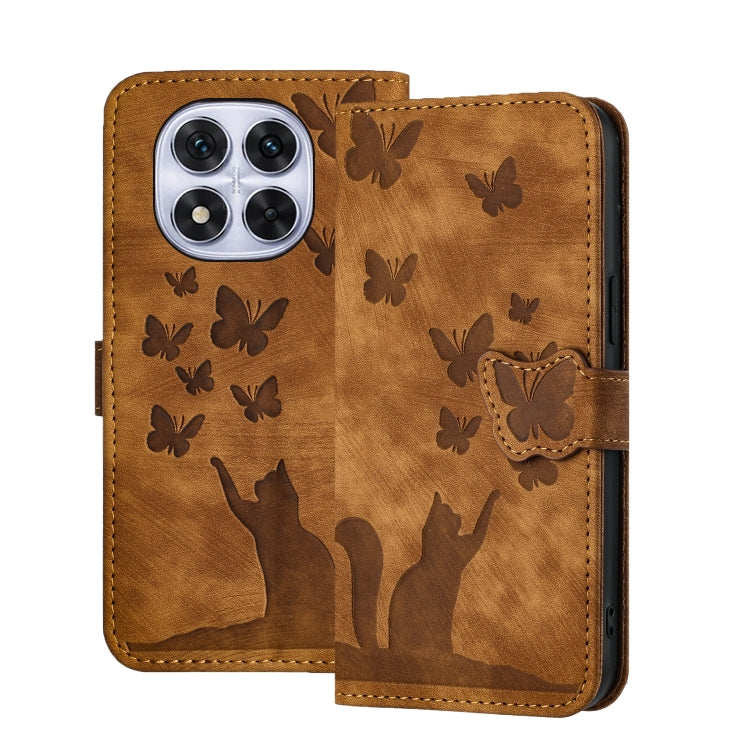 Butterfly Cat Embossing Flip Leather Phone Case, For Redmi Note 14 Pro 5G, For Redmi 14C 4G