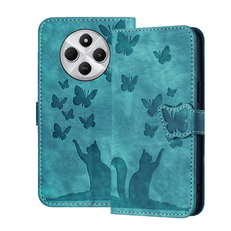 Butterfly Cat Embossing Flip Leather Phone Case, For Redmi Note 14 Pro 5G, For Redmi 14C 4G