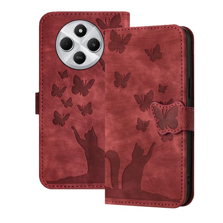 Butterfly Cat Embossing Flip Leather Phone Case, For Redmi Note 15 Pro+ 5G Global 163.3mm, For Redmi Note 15 4G / 5G Global 164mm, For Redmi Note 15 Pro 4G Global 163.2mm, For Redmi Note 15 Pro 5G Global 163.6mm, For Redmi 15C 5G / 4G EU 173mm         ...