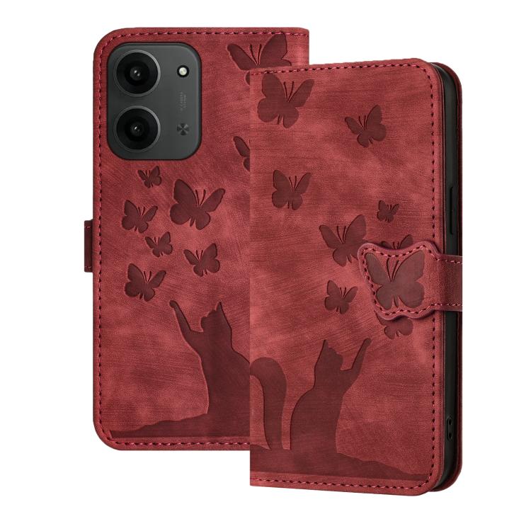 Butterfly Cat Embossing Flip Leather Phone Case, For Redmi Note 15 Pro+ 5G Global 163.3mm, For Redmi Note 15 4G / 5G Global 164mm, For Redmi Note 15 Pro 4G Global 163.2mm, For Redmi Note 15 Pro 5G Global 163.6mm, For Redmi 15C 5G / 4G EU 173mm         ...