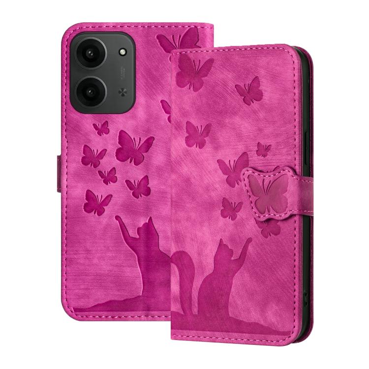 Butterfly Cat Embossing Flip Leather Phone Case, For Redmi Note 15 Pro+ 5G Global 163.3mm, For Redmi Note 15 4G / 5G Global 164mm, For Redmi Note 15 Pro 4G Global 163.2mm, For Redmi Note 15 Pro 5G Global 163.6mm, For Redmi 15C 5G / 4G EU 173mm         ...