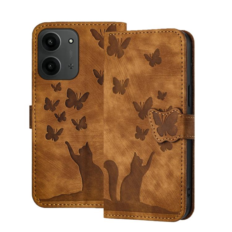 Butterfly Cat Embossing Flip Leather Phone Case, For Redmi Note 15 Pro+ 5G Global 163.3mm, For Redmi Note 15 4G / 5G Global 164mm, For Redmi Note 15 Pro 4G Global 163.2mm, For Redmi Note 15 Pro 5G Global 163.6mm, For Redmi 15C 5G / 4G EU 173mm         ...