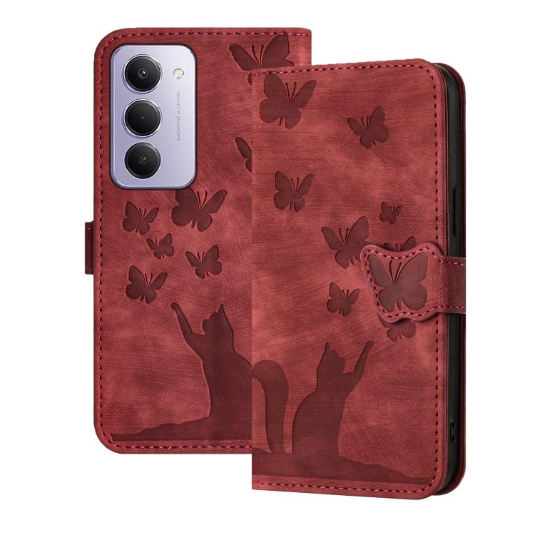 Butterfly Cat Embossing Flip Leather Phone Case, For Redmi Note 15 Pro+ 5G Global 163.3mm, For Redmi Note 15 4G / 5G Global 164mm, For Redmi Note 15 Pro 4G Global 163.2mm, For Redmi Note 15 Pro 5G Global 163.6mm, For Redmi 15C 5G / 4G EU 173mm         ...