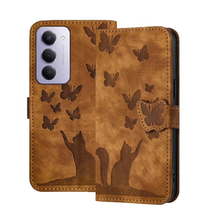 Butterfly Cat Embossing Flip Leather Phone Case, For Redmi Note 15 Pro+ 5G Global 163.3mm, For Redmi Note 15 4G / 5G Global 164mm, For Redmi Note 15 Pro 4G Global 163.2mm, For Redmi Note 15 Pro 5G Global 163.6mm, For Redmi 15C 5G / 4G EU 173mm         ...