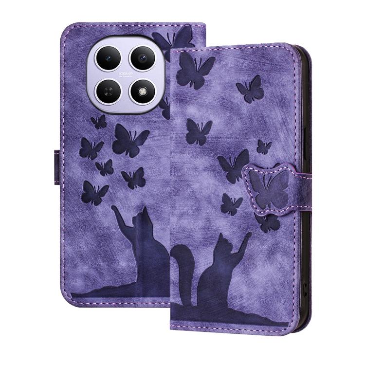 Butterfly Cat Embossing Flip Leather Phone Case, For Redmi Note 15 Pro+ 5G Global 163.3mm, For Redmi Note 15 4G / 5G Global 164mm, For Redmi Note 15 Pro 4G Global 163.2mm, For Redmi Note 15 Pro 5G Global 163.6mm, For Redmi 15C 5G / 4G EU 173mm         ...