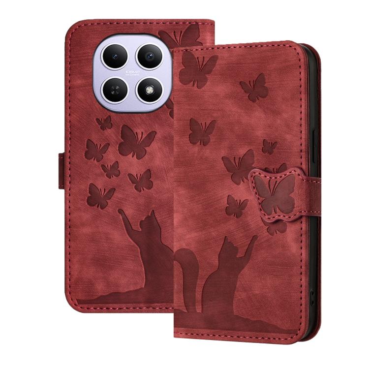 Butterfly Cat Embossing Flip Leather Phone Case, For Redmi Note 15 Pro+ 5G Global 163.3mm, For Redmi Note 15 4G / 5G Global 164mm, For Redmi Note 15 Pro 4G Global 163.2mm, For Redmi Note 15 Pro 5G Global 163.6mm, For Redmi 15C 5G / 4G EU 173mm         ...