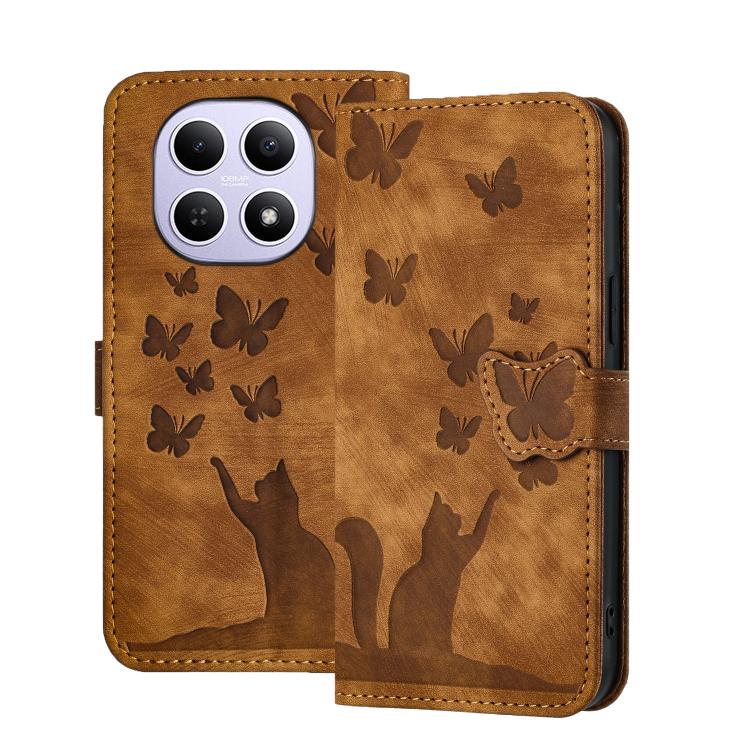 Butterfly Cat Embossing Flip Leather Phone Case, For Redmi Note 15 Pro+ 5G Global 163.3mm, For Redmi Note 15 4G / 5G Global 164mm, For Redmi Note 15 Pro 4G Global 163.2mm, For Redmi Note 15 Pro 5G Global 163.6mm, For Redmi 15C 5G / 4G EU 173mm         ...