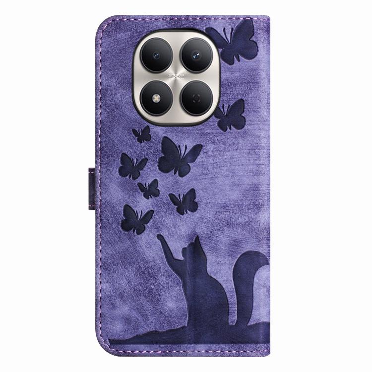 Butterfly Cat Embossing Flip Leather Phone Case, For Redmi Note 15 Pro+ 5G Global 163.3mm, For Redmi Note 15 4G / 5G Global 164mm, For Redmi Note 15 Pro 4G Global 163.2mm, For Redmi Note 15 Pro 5G Global 163.6mm, For Redmi 15C 5G / 4G EU 173mm         ...