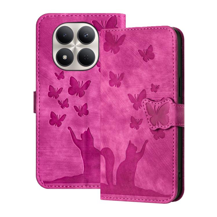 Butterfly Cat Embossing Flip Leather Phone Case, For Redmi Note 15 Pro+ 5G Global 163.3mm, For Redmi Note 15 4G / 5G Global 164mm, For Redmi Note 15 Pro 4G Global 163.2mm, For Redmi Note 15 Pro 5G Global 163.6mm, For Redmi 15C 5G / 4G EU 173mm         ...