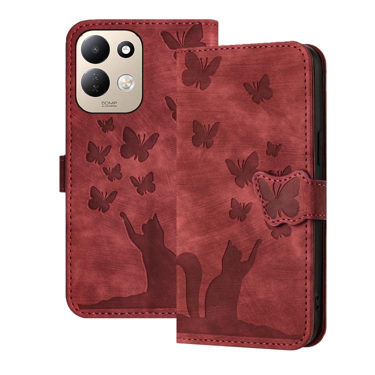 Butterfly Cat Embossing Flip Leather Phone Case, For Redmi Note 17 5G / 4G Global 169.7mm, For Redmi Note 17 Pro Max 5G Global 163.4mm, For Redmi Note 17 Pro 5G Global 163.5mm, For Redmi 17 5G / 4G Global 170mm, For Redmi Note 15 Pro+ 5G Global 163.3mm...