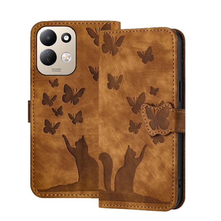 Butterfly Cat Embossing Flip Leather Phone Case, For Redmi Note 17 5G / 4G Global 169.7mm, For Redmi Note 17 Pro Max 5G Global 163.4mm, For Redmi Note 17 Pro 5G Global 163.5mm, For Redmi 17 5G / 4G Global 170mm, For Redmi Note 15 Pro+ 5G Global 163.3mm...