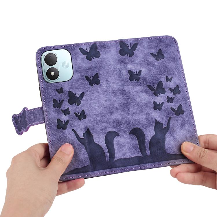 Butterfly Cat Embossing Flip Leather Phone Case, For Redmi Note 17 5G / 4G Global 169.7mm, For Redmi Note 17 Pro Max 5G Global 163.4mm, For Redmi Note 17 Pro 5G Global 163.5mm, For Redmi 17 5G / 4G Global 170mm, For Redmi Note 15 Pro+ 5G Global 163.3mm...