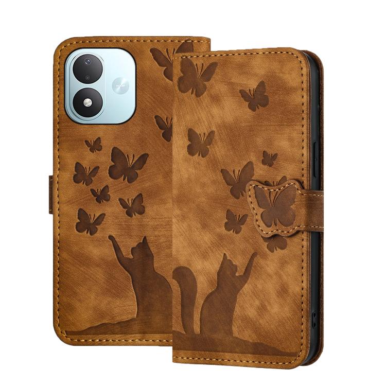 Butterfly Cat Embossing Flip Leather Phone Case, For Redmi Note 17 5G / 4G Global 169.7mm, For Redmi Note 17 Pro Max 5G Global 163.4mm, For Redmi Note 17 Pro 5G Global 163.5mm, For Redmi 17 5G / 4G Global 170mm, For Redmi Note 15 Pro+ 5G Global 163.3mm...