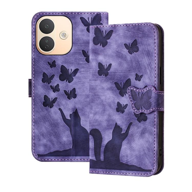 Butterfly Cat Embossing Flip Leather Phone Case, For Redmi Note 17 5G / 4G Global 169.7mm, For Redmi Note 17 Pro Max 5G Global 163.4mm, For Redmi Note 17 Pro 5G Global 163.5mm, For Redmi 17 5G / 4G Global 170mm, For Redmi Note 15 Pro+ 5G Global 163.3mm...