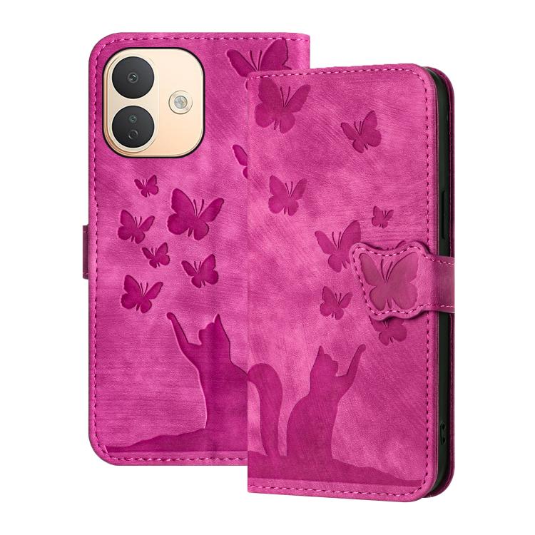 Butterfly Cat Embossing Flip Leather Phone Case, For Redmi Note 17 5G / 4G Global 169.7mm, For Redmi Note 17 Pro Max 5G Global 163.4mm, For Redmi Note 17 Pro 5G Global 163.5mm, For Redmi 17 5G / 4G Global 170mm, For Redmi Note 15 Pro+ 5G Global 163.3mm...