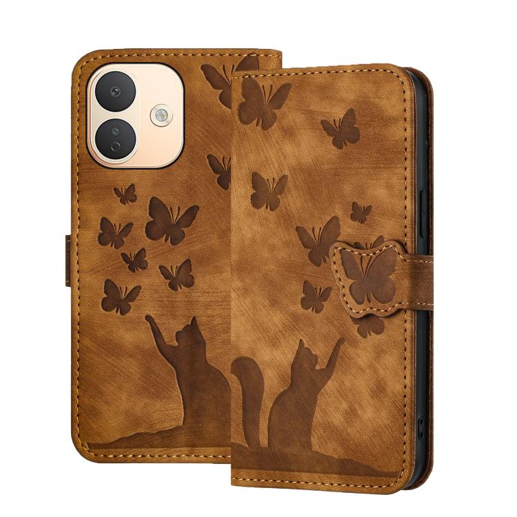 Butterfly Cat Embossing Flip Leather Phone Case, For Redmi Note 17 5G / 4G Global 169.7mm, For Redmi Note 17 Pro Max 5G Global 163.4mm, For Redmi Note 17 Pro 5G Global 163.5mm, For Redmi 17 5G / 4G Global 170mm, For Redmi Note 15 Pro+ 5G Global 163.3mm...