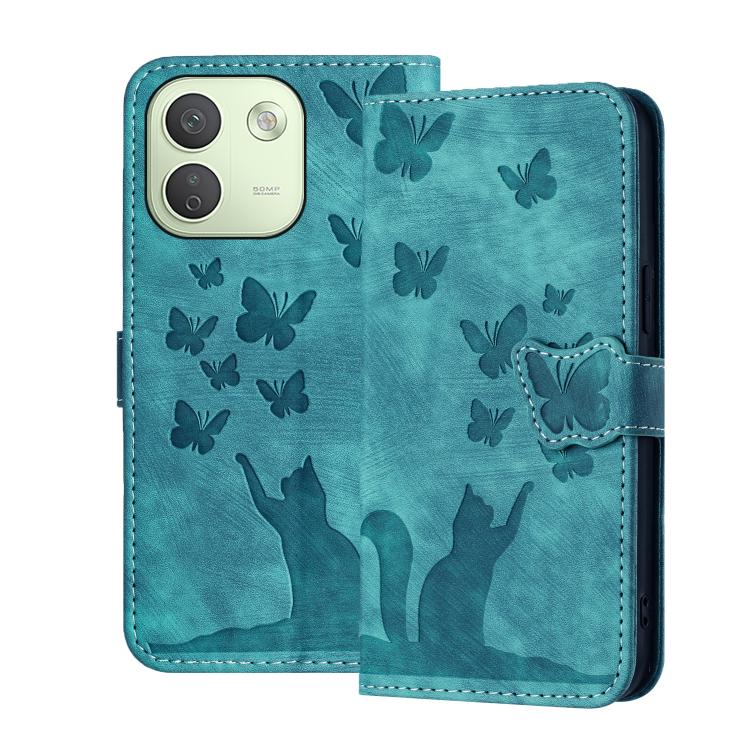 Butterfly Cat Embossing Flip Leather Phone Case, For Redmi Note 17 5G / 4G Global 169.7mm, For Redmi Note 17 Pro Max 5G Global 163.4mm, For Redmi Note 17 Pro 5G Global 163.5mm, For Redmi 17 5G / 4G Global 170mm, For Redmi Note 15 Pro+ 5G Global 163.3mm...