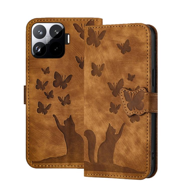 Butterfly Cat Embossing Flip Leather Phone Case, For Xiaomi 17T Pro 5G, For Xiaomi 17T 5G, For Xiaomi 15T Pro 5G, For Xiaomi 15T 5G, For Xiaomi Poco C75, For Xiaomi 14T Pro, For Xiaomi 14T