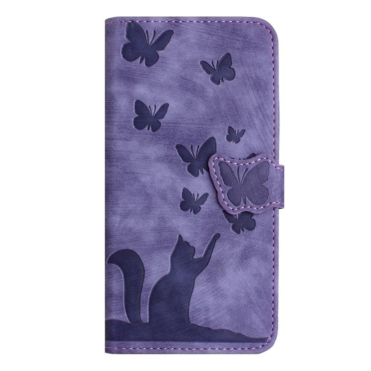 Butterfly Cat Embossing Flip Leather Phone Case, For Xiaomi 17T Pro 5G, For Xiaomi 17T 5G, For Xiaomi 15T Pro 5G, For Xiaomi 15T 5G, For Xiaomi Poco C75, For Xiaomi 14T Pro, For Xiaomi 14T