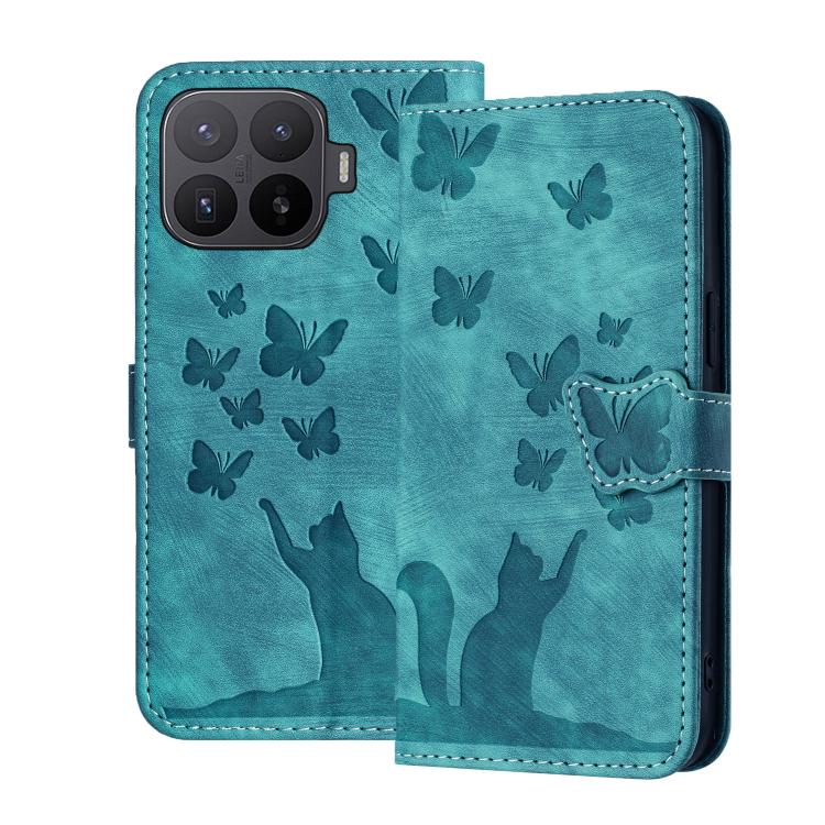 Butterfly Cat Embossing Flip Leather Phone Case, For Xiaomi 17T Pro 5G, For Xiaomi 17T 5G, For Xiaomi 15T Pro 5G, For Xiaomi 15T 5G, For Xiaomi Poco C75, For Xiaomi 14T Pro, For Xiaomi 14T