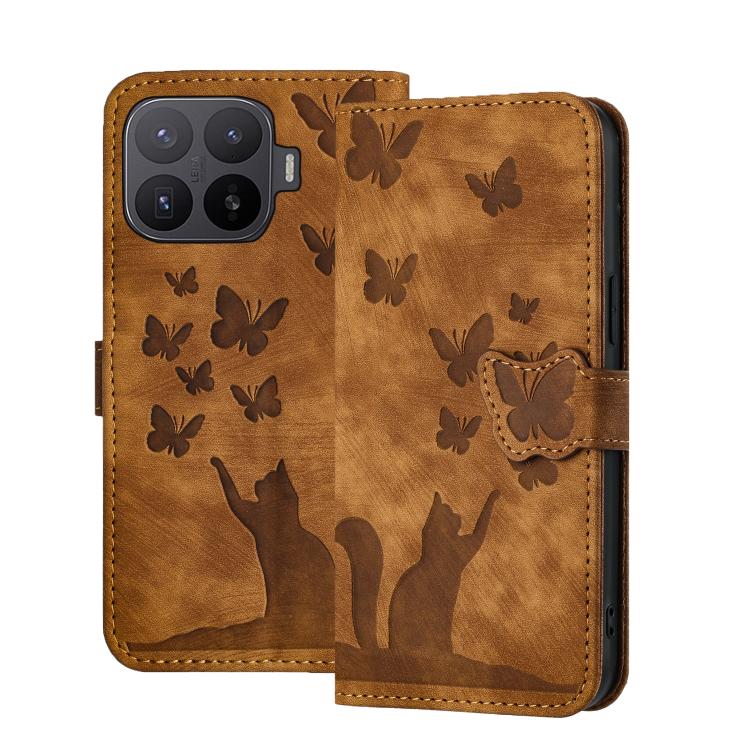Butterfly Cat Embossing Flip Leather Phone Case, For Xiaomi 17T Pro 5G, For Xiaomi 17T 5G, For Xiaomi 15T Pro 5G, For Xiaomi 15T 5G, For Xiaomi Poco C75, For Xiaomi 14T Pro, For Xiaomi 14T
