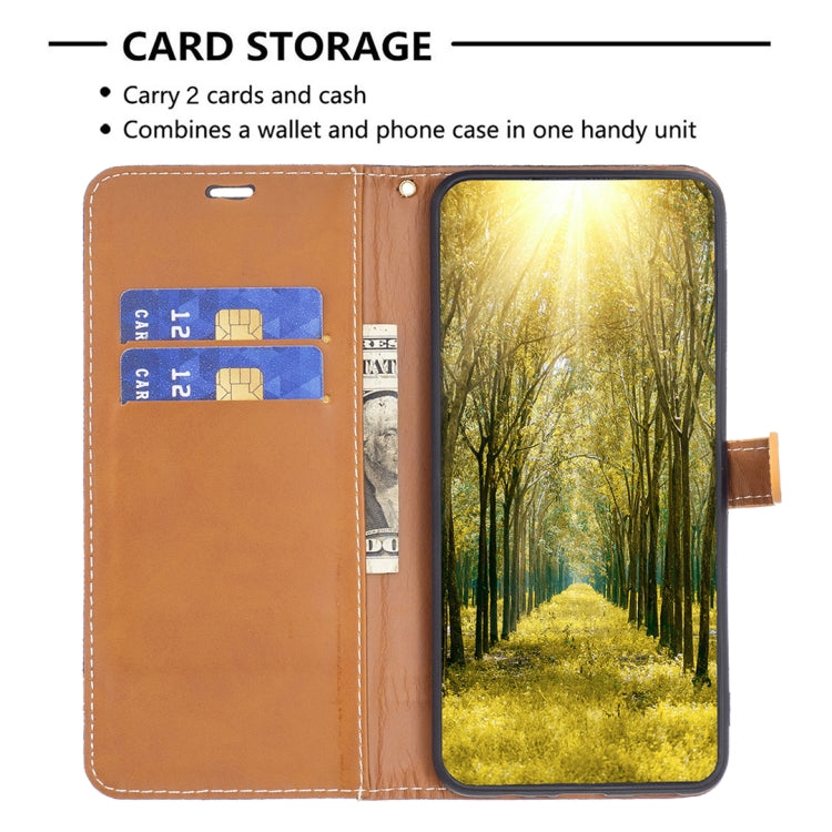 Color Block Denim Texture Leather Phone Case, For Samsung Galaxy S25 5G, For Samsung Galaxy S25+ 5G