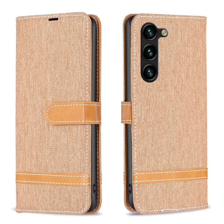 Color Block Denim Texture Leather Phone Case, For Samsung Galaxy S25 5G, For Samsung Galaxy S25+ 5G