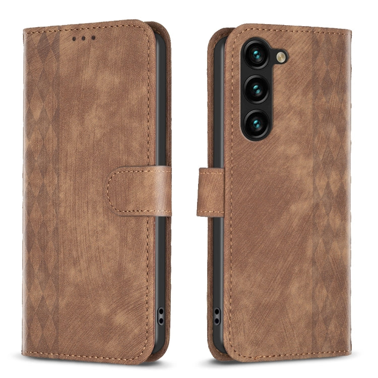 Plaid Embossed Leather Phone Case, For Samsung Galaxy S25 5G, For Samsung Galaxy S25+ 5G
