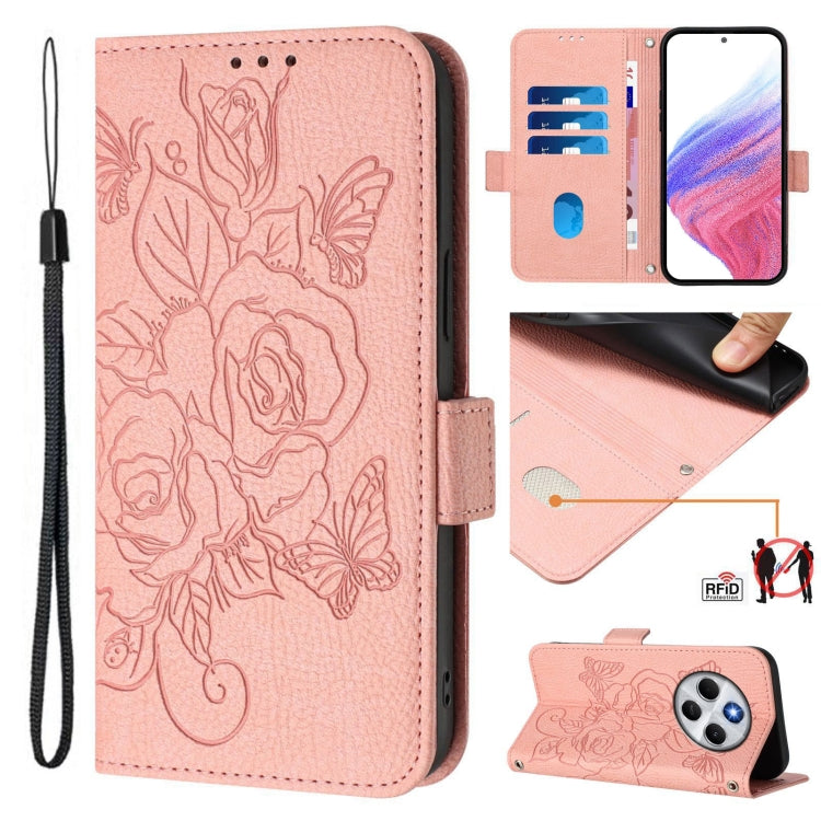 Embossed Rose RFID Anti-theft Leather Phone Case, For Redmi Note 15 Pro 5G Global 163.6mm, For Redmi 15 5G / 4G EU 171mm, For Redmi Note 14 4G 164.84mm EU Version, For Redmi K80 5G / K80 Pro 5G, For Redmi Note 14 Pro 4G, For Redmi Note 14 4G 163.25mm  ...